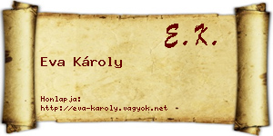 Eva Károly névjegykártya