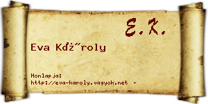 Eva Károly névjegykártya