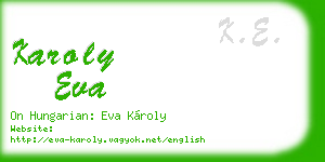 karoly eva business card